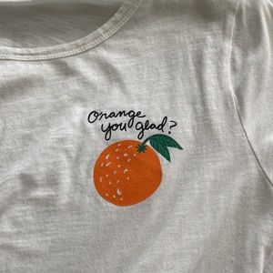 Old Navy, “Orange You Glad” t shirt, White, Size S